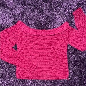 Handmade Crochet Off-Shoulder Sweater